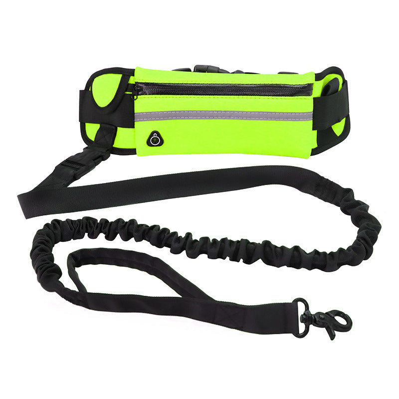 Hands-Free Dog Leash & Walking Belt – Shock-Absorbing Bungee with Phone Pocket & Water Bottle Holde