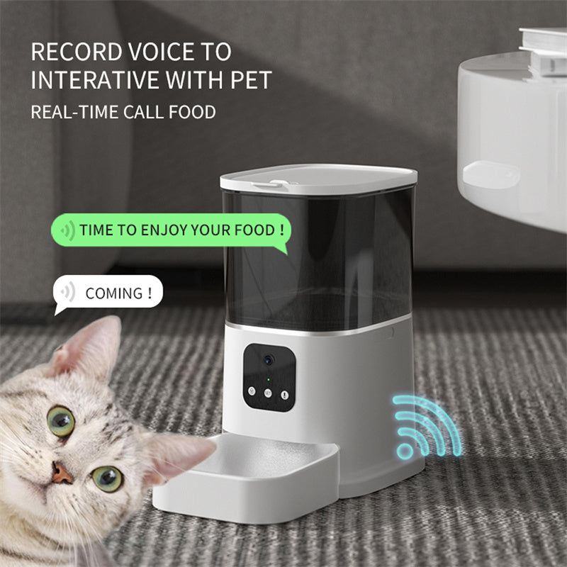 Smart Pet Automatic Feeder – Large Capacity Cat & Dog Food Dispenser with WiFi, App Control, Voice Recorder & Time