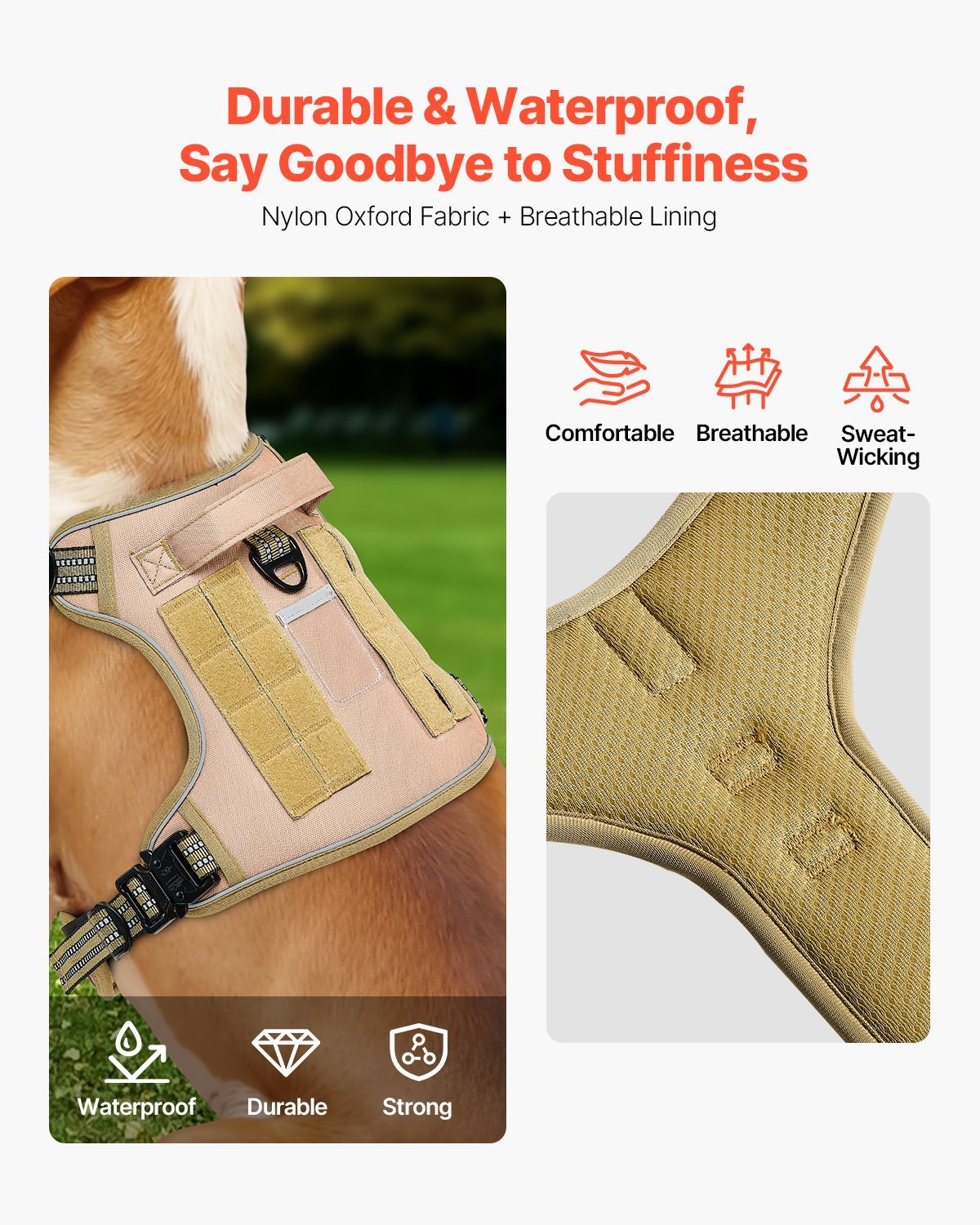 No-Pull Dog Harness for Large Dogs – Adjustable Tactical Pet Vest