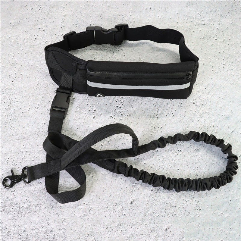 Hands-Free Dog Leash & Walking Belt – Shock-Absorbing Bungee with Phone Pocket & Water Bottle Holde