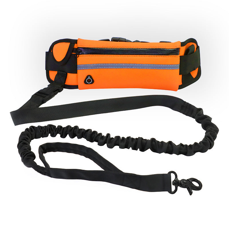 Hands-Free Dog Leash & Walking Belt – Shock-Absorbing Bungee with Phone Pocket & Water Bottle Holde