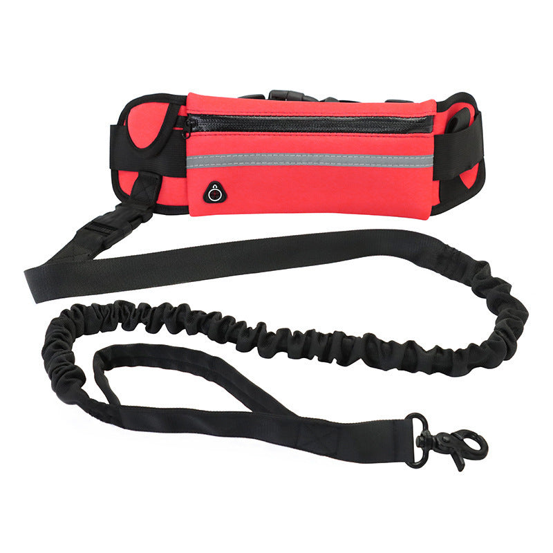 Hands-Free Dog Leash & Walking Belt – Shock-Absorbing Bungee with Phone Pocket & Water Bottle Holde