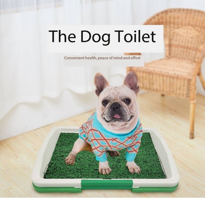 Dog Potty Trainer – Indoor Puppy Grass Patch Toilet with Three-Layer Tray