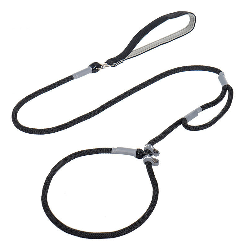 Dog Training Leash – 1.4m Nylon No-Pull Slip Chain with Double Handle for Small Dogs & Puppies”