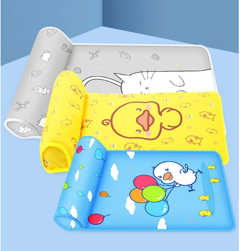 Summer Cooling Dog & Cat Bed – Breathable Ice Pad with Pillow, Washable Cooling Mat for Dogs and Cats