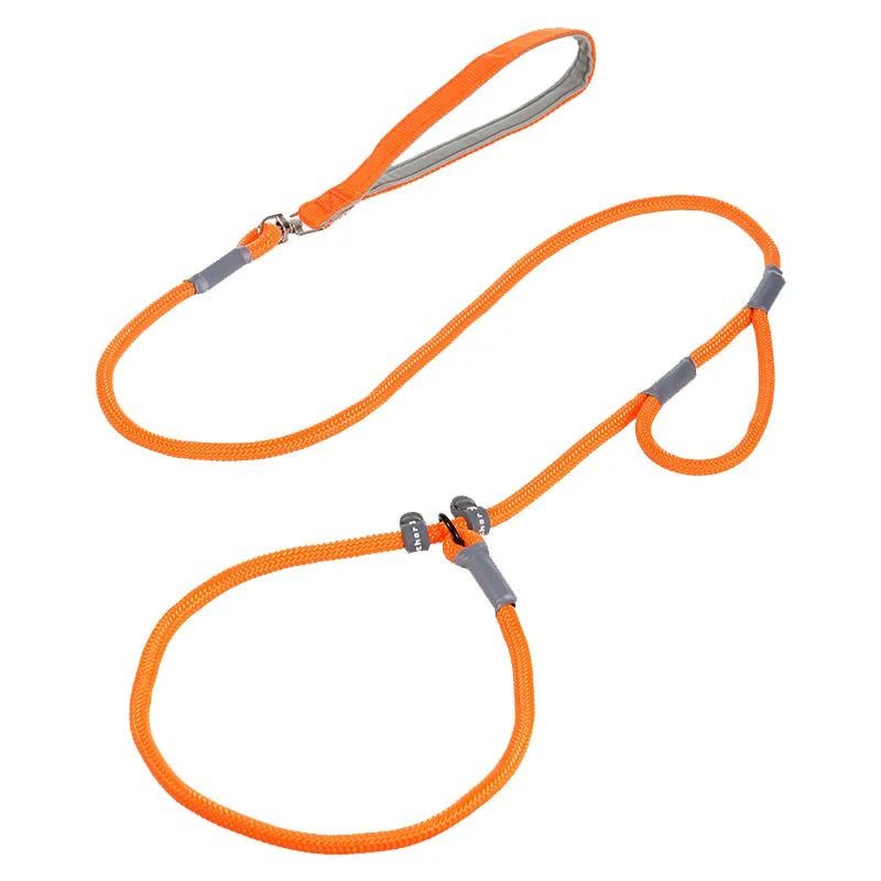 Dog Training Leash – 1.4m Nylon No-Pull Slip Chain with Double Handle for Small Dogs & Puppies”