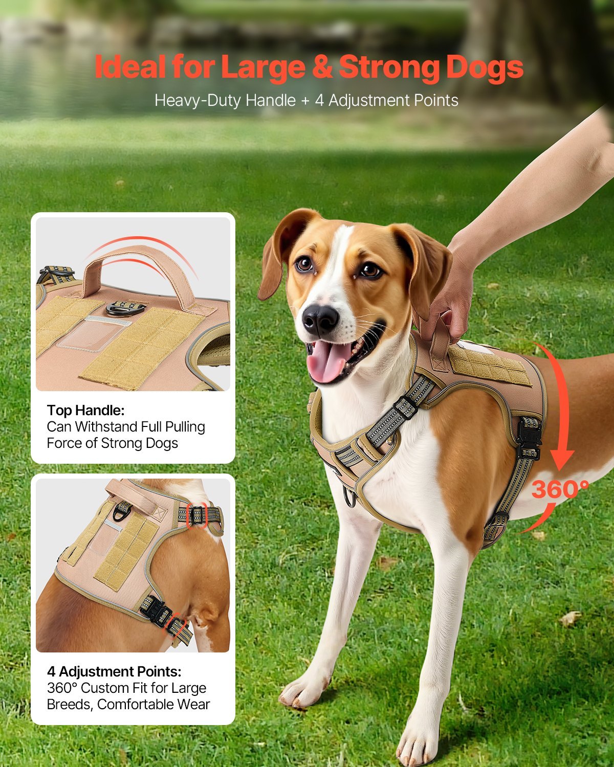 No-Pull Dog Harness for Large Dogs – Adjustable Tactical Pet Vest