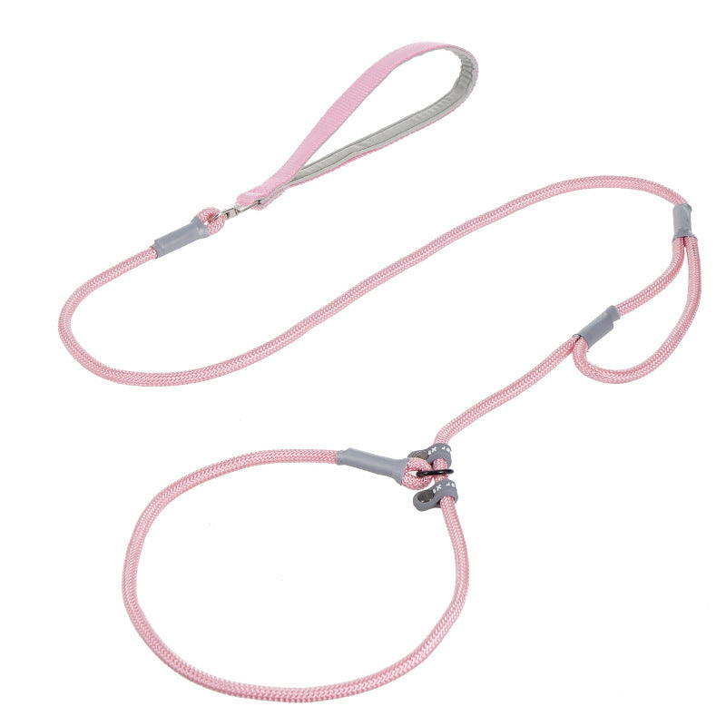 Dog Training Leash – 1.4m Nylon No-Pull Slip Chain with Double Handle for Small Dogs & Puppies”