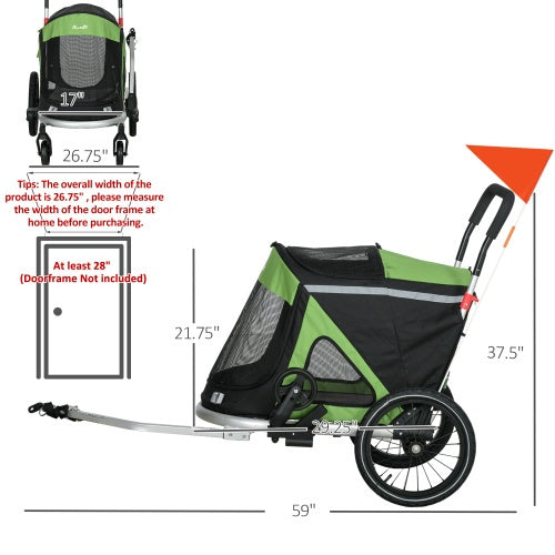 Dog Bike Trailer & Stroller for Medium Dogs