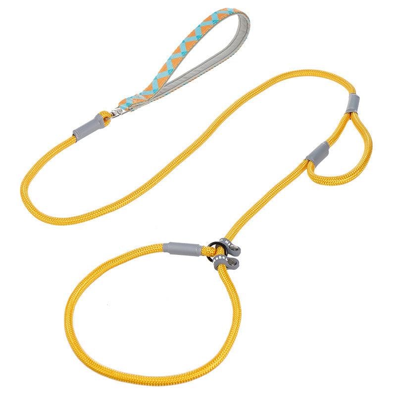 Dog Training Leash – 1.4m Nylon No-Pull Slip Chain with Double Handle for Small Dogs & Puppies”