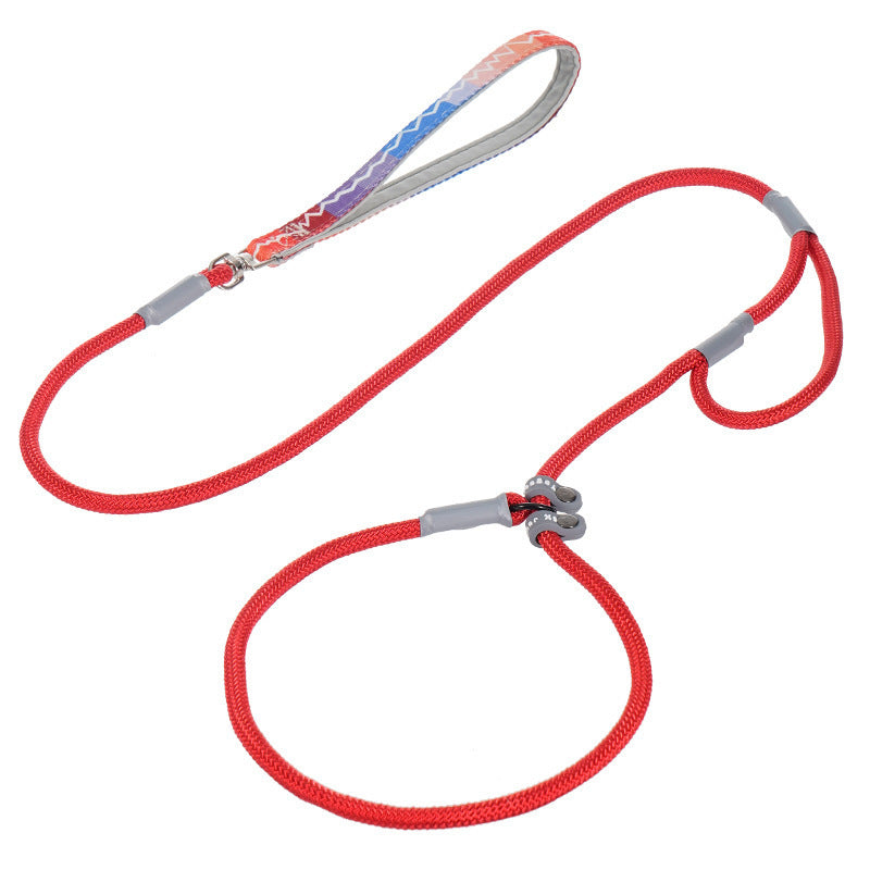 Dog Training Leash – 1.4m Nylon No-Pull Slip Chain with Double Handle for Small Dogs & Puppies”