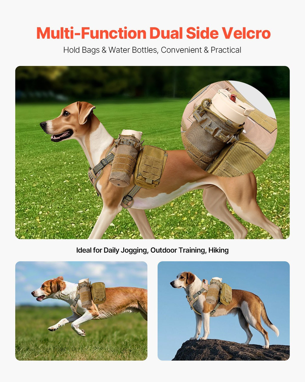 No-Pull Dog Harness for Large Dogs – Adjustable Tactical Pet Vest